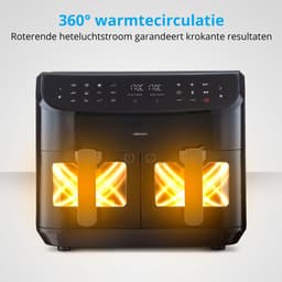 MEDION XXL Dubbele Airfryer P20 - 2 zones - 8,7 L - 2600 W - Zwart — thumbnail 7