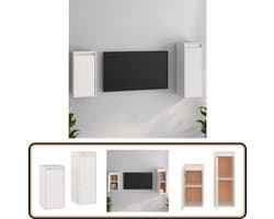 vidaXL Tv-meubelen - Set van 2 - Wit - Grenenhout Televisie Meubel - Tv Meubilair - Houten Tv Kast - Grenoble Hout - Witte Tv Kast