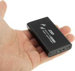 6 gb / s mSATA Solid State Disk SSD naar USB 3.0 harde schijfbehuizing (zwart) — thumbnail 1