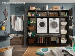 Interiax WASHWALL 'Mary' Wasmachine Bovenkast Antraciet - Met 1 Klepdeur Met Pomp- 38x67.5x67.5 cm — thumbnail 2