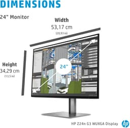HP Z24n G3 - WUXGA IPS 60Hz Monitor - 24 Inch - Zilver/Zwart — thumbnail 5