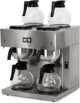 HCB® - Professionele Horeca Koffiezetapparaat - 2 x 1,8 liter - 2 x 230V - RVS / INOX - Filter machine voor koffie - Filtermachine - Filterkoffie - 40.5x40.5x45.5 cm (DxBxH) - 9 kg - 1714 — thumbnail 1