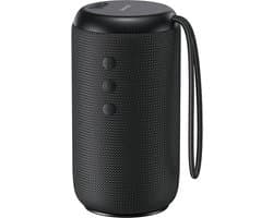 USAMS YC-serie Bluetooth 5.0 10W waterdichte draadloze luidspreker met draagkoord zwart / zwart YC011YX01 (US-YC011)