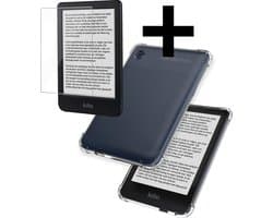 Hoes Geschikt voor Kobo Clara BW - E-reader Siliconen Case Hoes Siliconen Back Cover Met Screenprotector - Transparant