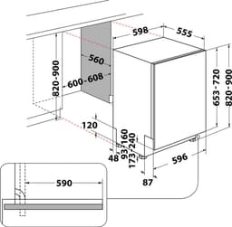Whirlpool W2I HD526 A - Inbouwvaatwasser - Volledig ingebouwd - 14 couverts - E label - RVS - 46 dB — thumbnail 7