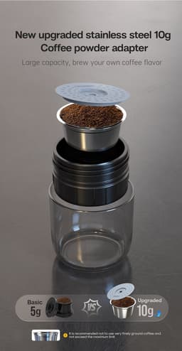 HiBREW H4A-kit 80W draagbare autokoffiezetapparaat met standaard, DC 12V 15 bar extractie, warm / koud 3-in-1 capsule-koffiezetapparaat - zwart — thumbnail 4