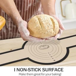 ZYLARO Siliconen Bakmat - 2 Stuks Bakmat Voor Nederlandse Oven - vaatwasserbestendig - Lange Handvatten Deeg Mat - sling bakmat - Voor Airfryer, Oven En Magnetron - grijs — thumbnail 4
