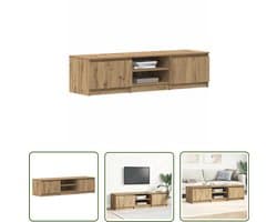 vidaXL Salontafel - Tv-meubel - Tv-meubel 140x40x36 cm bewerkt hout artisanaal eikenkleurig - Houten Tv-stand - Televisie Kast - Media Kast