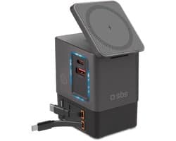 SBS TEWIRMAG105W oplader voor mobiele apparatuur Hoofdtelefoons, Smartphone, Smartwatch, Universeel Grijs AC Draadloos opladen Binnen, Buiten