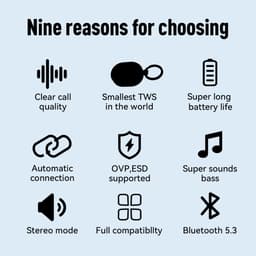 Oortjes Draadloos - Draadloze Oordopjes Wit A26 – kleinste tws ter wereld - Bluetooth Oordopjes – Oordopjes Draadloos – Sport Oordopjes — thumbnail 2