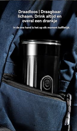 3-in-1 Draagbare Koffiemachine – Snelle waterverwarming -Voor capsules & gemalen koffie – USB-C oplaadbaar – 80ml Reservoir-Volautomatisch espresso apparaat – Italiaans design – Voor buiten & in de auto — thumbnail 5