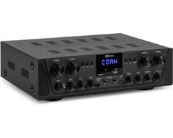 Versterker met Bluetooth - Power Dynamics PV240BT - 4-zone versterker met radio & mp3 speler - 8x 50W - Zwart