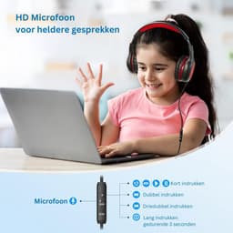 ApexArte® Koptelefoon Kinderen met Draad - Gaming Headset - Zwart met Rood — thumbnail 3