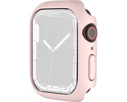By Qubix - Apple Watch 41mm Hard case (open front) - Roze - Geschikt voor Apple Watch 41mm hoesje - screenprotector - Bescherming iWatch - Bescherm hoesje