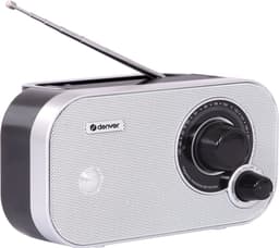 Denver FM Radio Retro - Noodradio / Noodpakket - Werkt op batterij of netstroom - Keukenradio - Draagbare Radio - TR51 - Wit — thumbnail 1