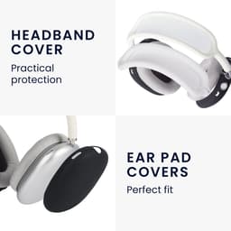 kwmobile siliconen cover voor koptelefoon - geschikt voor Sony WH-1000XM4 / WH-1000XM3 - Voor band en oorpads - 3x in zwart — thumbnail 8