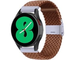 By Qubix - Geschikt voor Garmin bandje - Geschikt voor Garmin Venu / Sq / Sq2 / 2 plus - Braided nylon bandje - Bruin - Smartwatch bandje 20mm
