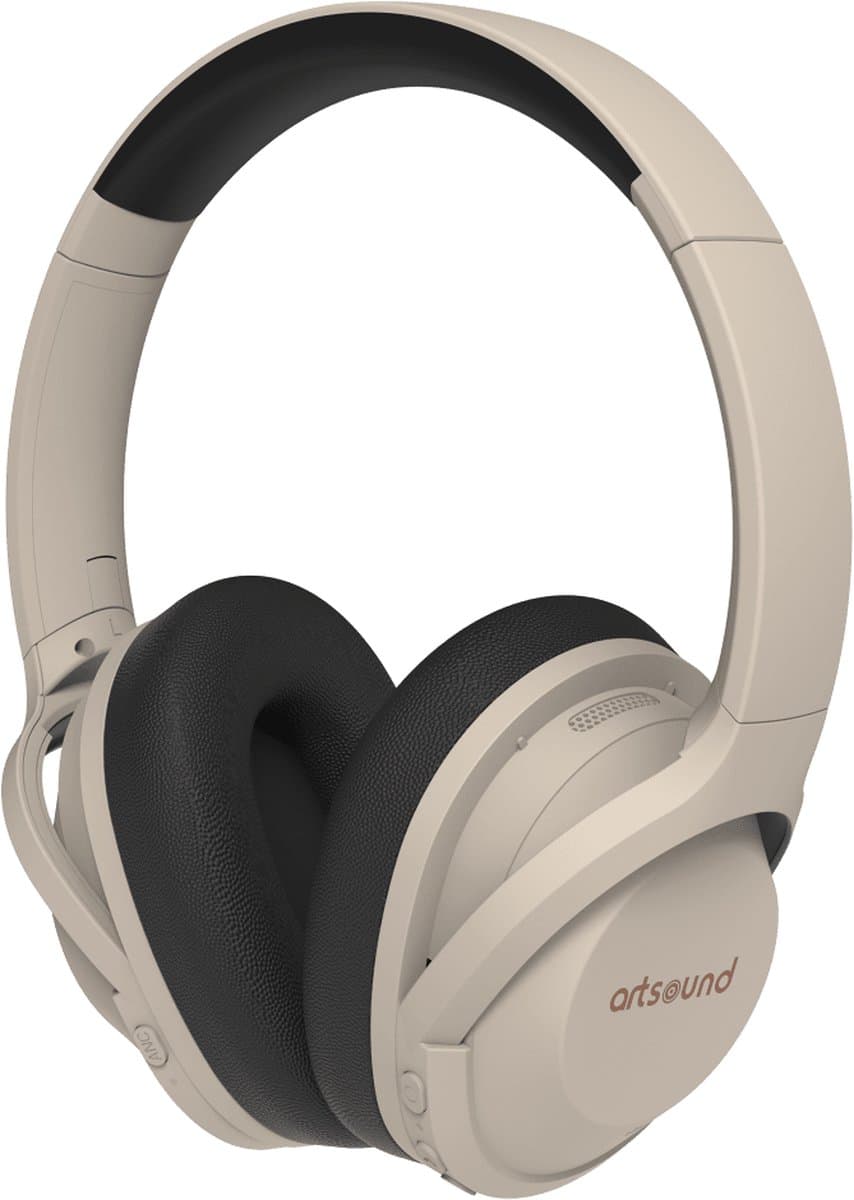 ArtSound BRAINWAVE07BL - Koptelefoon - Noise Cancelling - Zandkleur - 35 u accu - Over Ear — afbeelding 1