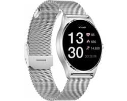 XCOAST JOLI smartwatch voor vrouwen (3,9 cm/1,3 inch, IOS ANDROID) fitnesstracker en vrouwensporthorloge, nieuwste generatie, milanaise band, snelwisselfunctie, zilver, IP67 waterdicht, hartslag, bloeddruk, bloedzuurstof