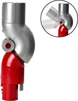 Adapter Met Snelle Ontgrendeling Geschikt Voor Dyson V11, V10, V8 & V7 - Multi Hoek Rotatie Tot 90 Graden - Ergonomisch Stofzuigen - Steelstofzuiger Onderdelen - Rood/Grijs — thumbnail 1