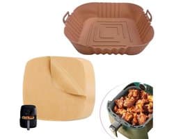Silicone Oven Airfryer Vierkant Model Bakmat 20 cm - Kleurrijk Hittebestendig Afwasbaar