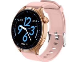 Maoo GTR Serie 2 Smartwatch Dames - Stainless Steel en TPU bandje - Stappenteller - Hartslagmeter - Slaapmonitor - Multisport - Geschikt voor Android en iOS - Roze