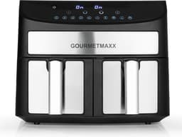 GOURMETmaxx Dubbelkamer Airfryer 2x 3,5L - Roestvrij staal | Airfryer Oven met synchroon-kookzones, timerfunctie & touchdisplay | energiezuinig frituren | 10 programma's | 2400 watt | heteluchtoven — thumbnail 17