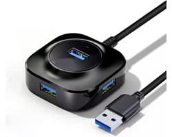 USB 2.0 Hub - USB Hub Splitter Expander 4-poorts Verdeler Geschikt voor: laptop, Xbox, Flash Drive, HDD, MacBook, Printer, Camera, Keyborad, Muis, XPS, PS5