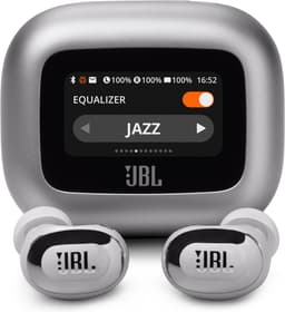JBL Live Buds 3 - Draadloze Noise Cancelling Oordopjes - Bluetooth Oortjes - In-ear - Smart Charging Case met Display - 40 uur batterij - Zilver — thumbnail 1