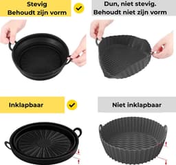 STRICX Siliconen Airfryer Ovenschaal 20 cm - Herbruikbaar en BPA-vrij - Universeel voor airfryer en oven - Snack Bakvorm - Hittebestendig Accessoire - Gezond frituren - Duurzaam inzetstuk voor heteluchtfriteuse - Gezond Frituren — thumbnail 7