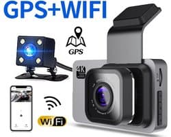 Dashcam Met 128GB Memory Card - Achteruit Rij Camera - Dashcam Set - WIFI - GPS - Bluetooth - Foto Functie - Loop - Microfoon - 1920x1080 - 500MP - 50HZ - DVR - App