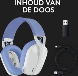 G435 LIGHTSPEED en Bluetooth draadloze gaming headset - Lichtgewicht, over-ear, ingebouwde microfoons, 18 uur batterij, compatibel met Dolby Atmos, PC, PS4, PS5, mobiel - Wit — thumbnail 2