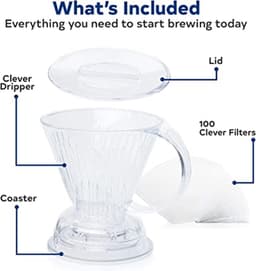 Clever Dripper - Transparant Grijs maat L (inclusief 100 filters) — thumbnail 2