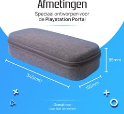 K&G Luxe Case Geschikt voor Playstation Portal / PS5 - Hard Case - Beschermhoes - Grijs — thumbnail 5