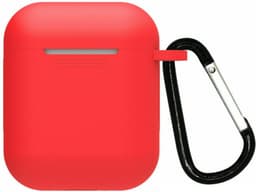 Hoesje geschikt voor Airpods 1 / Airpods 2 - Schokbestendig siliconen Case Silicone met clip - Rood — thumbnail 3