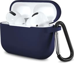 Hoesje geschikt voor Airpods Pro 2019 - Schokbestendig siliconen Case Silicone met clip - Donkerblauw — thumbnail 1