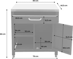 sweeek - Stalen buitenkeuken 1 lade en 1 deur, 80 cm breed — thumbnail 5