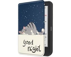 Hoes Geschikt voor Kobo Clara Colour Hoesje Bookcase Cover Book Case Hoes Sleepcover - Kat