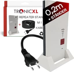 TronicXL repeater standaard met kabelverlenging 0,2m geschikt voor Fritz Repeater 2400 1160 1750e AVM Fritz! – WLAN Houder - stand (0,2 m Kabel + standaard) — thumbnail 1