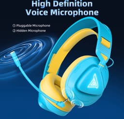 TAIDU Draadloze Gaming Headset - Over ear koptelefoon - met microfoon - Geschikt voor PC/PS4/PS5, Nintendo Switch - Energie Blauw — thumbnail 8
