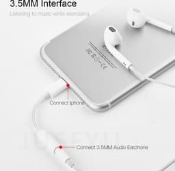Bluetooth Apple Lightning naar 3,5 mm oordopjes earphones  aansluiting converter adapter voor iPhone en iPad ook IOS 13 voor muziek luisteren en bellen d.m.v. Bluetooth connectie zie YouTube filmpje  onderaan. — thumbnail 2