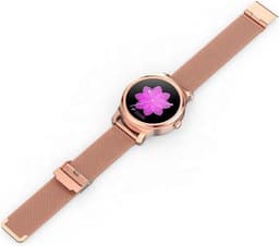 Belesy® SMART - Smartwatch Dames - Smartwatch Heren - Horloge - Stappenteller - 1.3 inch - Kleurenscherm - Full Touch - Bluetooth Bellen - Roségoud - Staal — thumbnail 4