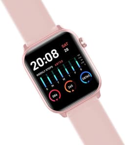 Belesy® Thermo Pro - Smartwatch - Horloge - 1.3 inch – Kleurenscherm - Full Touch - Lichaams thermometer - Roze - Siliconen — thumbnail 2