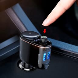 Baseus Bluetooth Muziek FM Transmitter Autolader 2x USB 3.4A Zwart — thumbnail 2