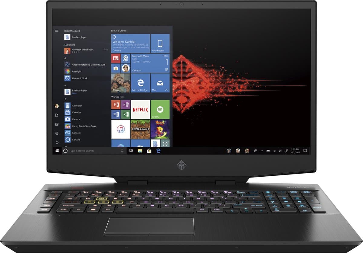 OMEN by HP 17-cb1273ng Intel® Core™ i7 i7-10750H Laptop 43,9 cm (17.3") Full HD 16 GB DDR4-SDRAM 1,51 TB HDD+SSD NVIDIA® GeForce RTX™ 2070 Wi-Fi 6 (802.11ax) Windows 10 Home Zwart — afbeelding 1