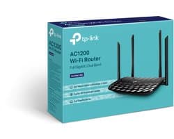 TP-Link AC1200 draadloze router Gigabit Ethernet Dual-band (2.4 GHz / 5 GHz) Zwart
