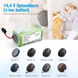 ElegaTech Batterij Geschikt voor RoboVac 11, 11S, 11S Max, 12, 15C Max, 30C Max, 35X & DEEBOT N79S - Vervangende Accu 14.4V 3200 mAh Geschikt voor Automatische Robovac Stofzuigers — thumbnail 5