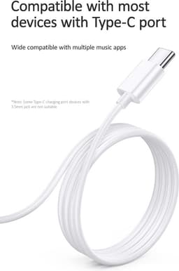USAMS EP-41 Serie - USB-C Stereokoptelefoon - Wit - Ergonomisch Ontwerp — thumbnail 5