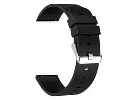 Bizoule Siliconen Bandje 18mm - Zwart met zilveren Gesp - Voor Smartwatch Divina & Belle