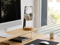 Oakywood 2in1 Headphones Stand - Massief Eiken - Echt Hout Koptelefoon Standaard Houder met 10W Draadloze Oplader — thumbnail 4